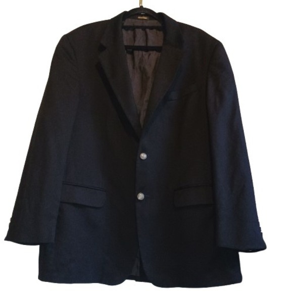 Stafford Executive Men's Wool Blazer Sport Coat 42R Black 2-Button - Picture 1 of 12